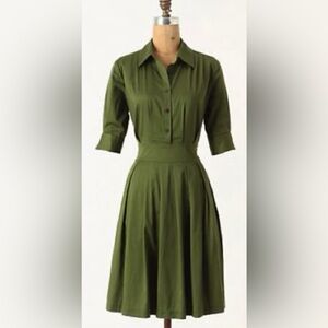 Elegant Olive Green Midi Dress